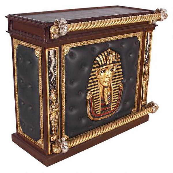 Egyptian Themed Bar with Two Bar Chairs Cocktails Serving Wine Service